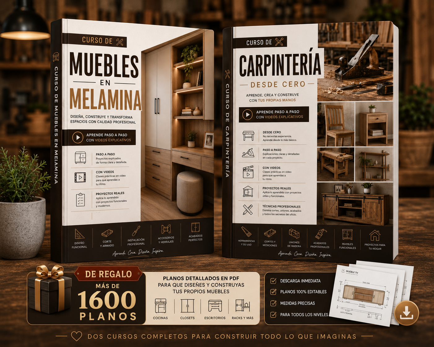 Curso de Muebles en Melamina y Curso de Carpintería